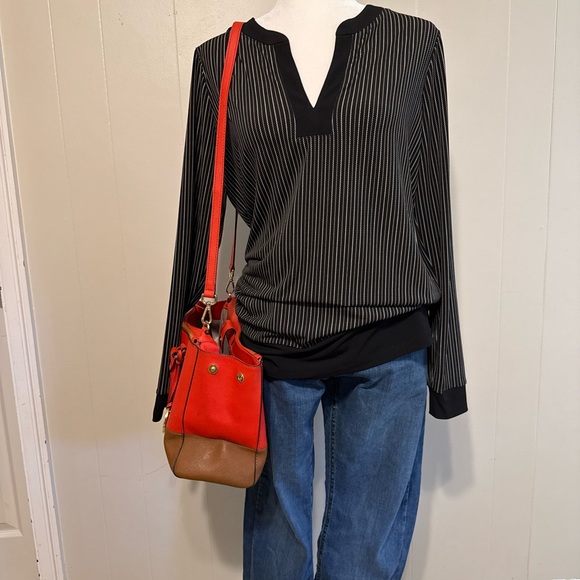 Michael Kors Black and White Striped Blouse - Picture 3 of 4